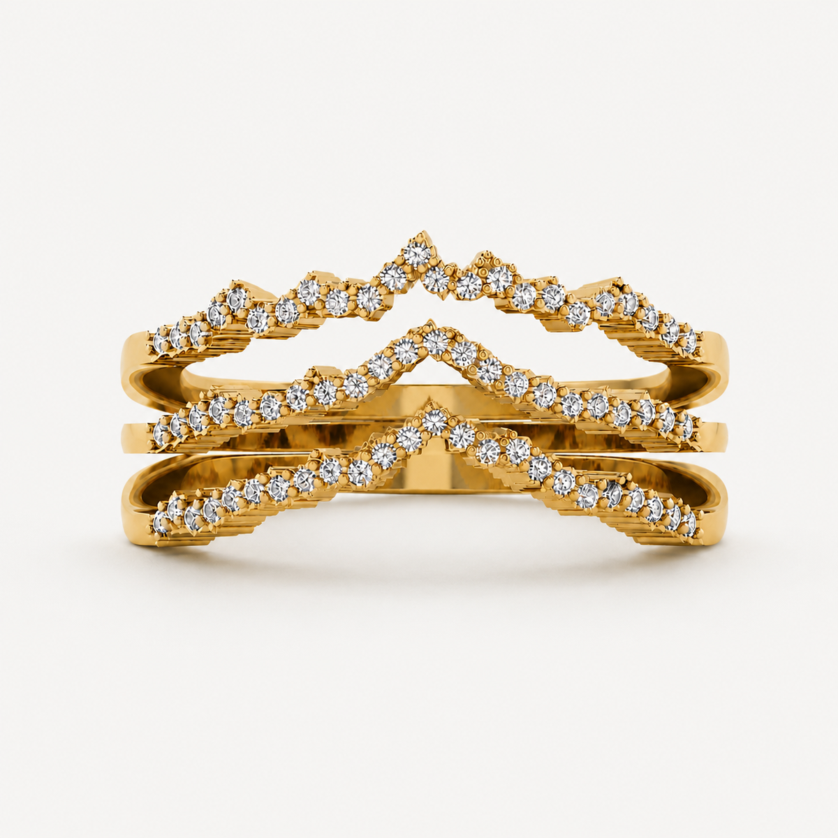 Ridge Pavé Stack Rings
